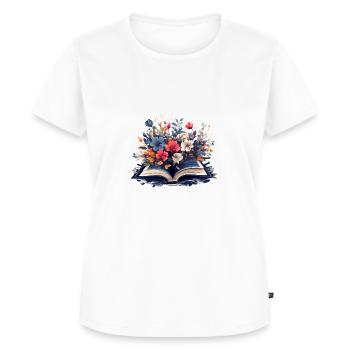 Buch der Blumen - Frauen Premium Bio T-Shirt - Weiß - Vorne - AI Model Female 172 dark (172cm)