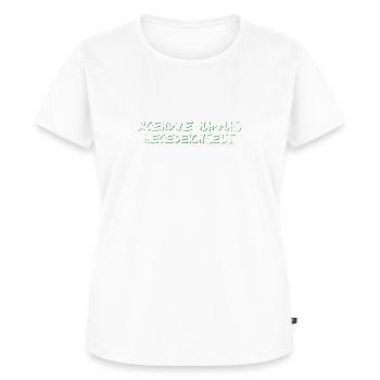 Badische Sprüche > Irgendwie hammas hiegedeichselt - Frauen Premium Bio T-Shirt - Weiß - Vorne - AI Model Female 172 dark (172cm)