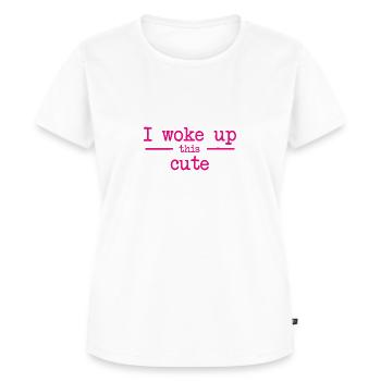 I woke up this cute - Ich bin so niedlich aufgewac - Frauen Premium Bio T-Shirt - Weiß - Vorne - AI Model Female 172 dark (172cm)