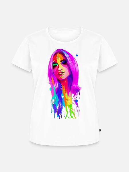 Lady 70 er Retro - Frauen Premium Bio T-Shirt - Weiß