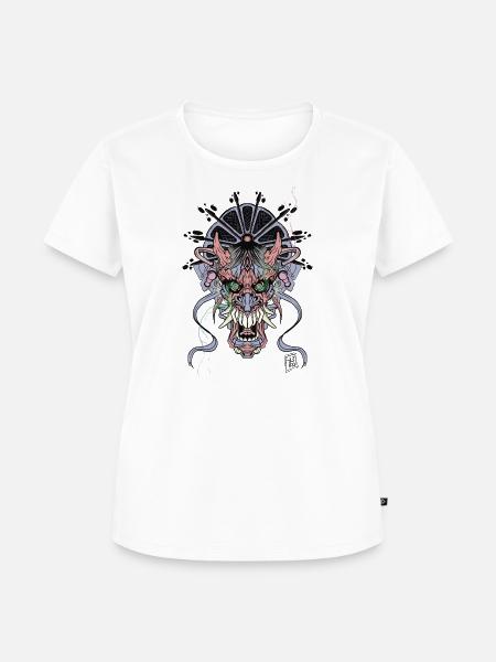 Dämonen Fratze - Frauen Premium Bio T-Shirt - Weiß
