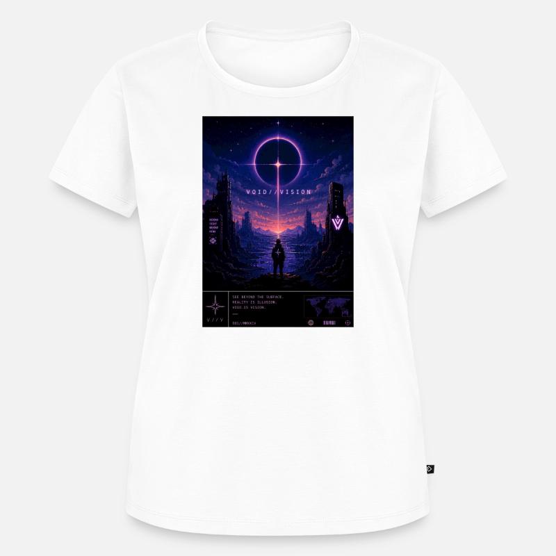 VOID//VISION – Pixel Void Dreams - Frauen Premium Bio T-Shirt - Weiß