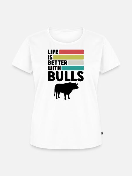 Stier Spruch Retro Style - Frauen Premium Bio T-Shirt - Weiß