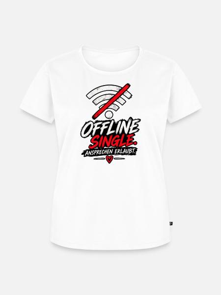 Offline Single Ansprechen Erlaubt - Frauen Premium Bio T-Shirt - Weiß