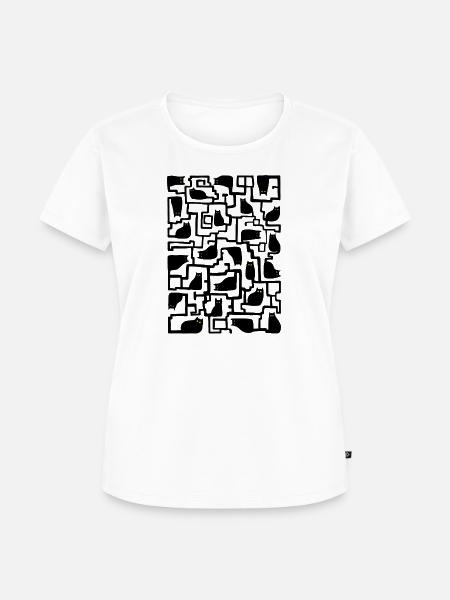 Katzen Labyrinth - Frauen Premium Bio T-Shirt - Weiß