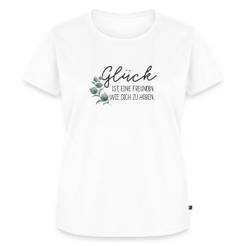 Glück ist eine Freundin wie dich zu haben - Frauen Premium Bio T-Shirt - Weiß - Vorne - AI Model Female 172 dark (172cm)