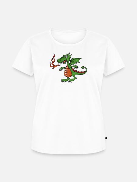 Kleiner Feuerdrache - Frauen Premium Bio T-Shirt - Weiß
