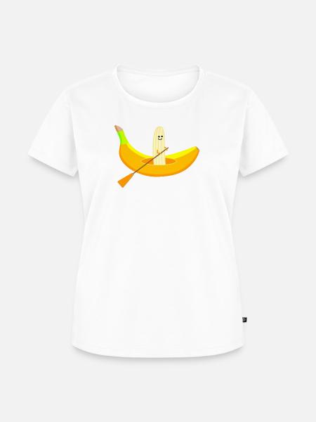 Paddler mit Banane - Frauen Premium Bio T-Shirt - Weiß