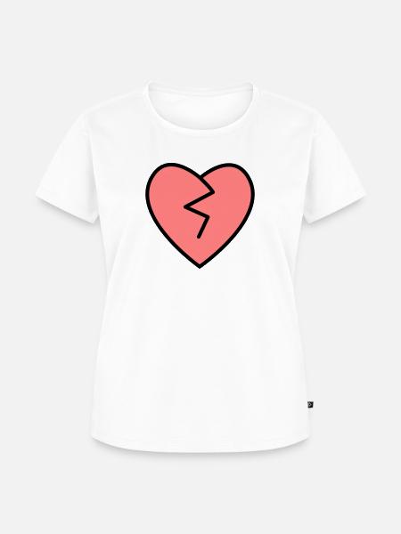 gebrochenes Herz - Frauen Premium Bio T-Shirt - Weiß