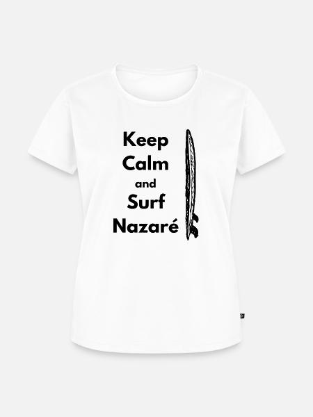 Surfen in Nazare - Frauen Premium Bio T-Shirt - Weiß
