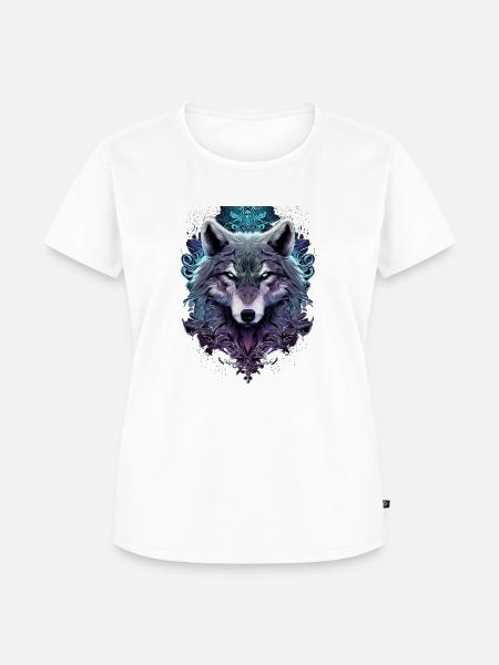 Mystischer männlicher Wolf - Frauen Premium Bio T-Shirt - Weiß