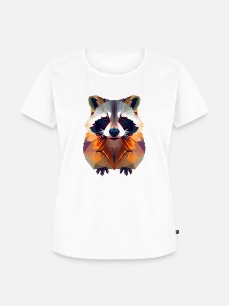Feuriger Waschbärkopf - Frauen Premium Bio T-Shirt - Weiß