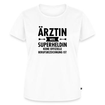 Ärztin - Superheldin - Frauen Premium Bio T-Shirt - Weiß - Vorne - AI Model Female 172 dark (172cm)