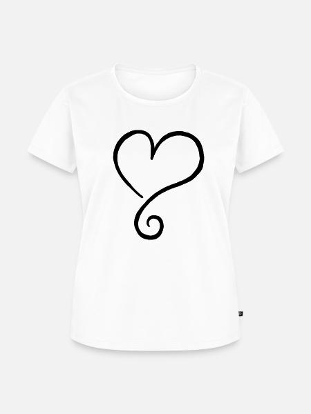 Herz mit Schnörkel - Frauen Premium Bio T-Shirt - Weiß