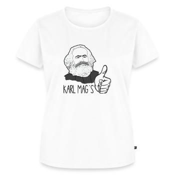 Karl Marx mags Humorvolle Parodie - Frauen Premium Bio T-Shirt - Weiß - Vorne - AI Model Female 172 dark (172cm)
