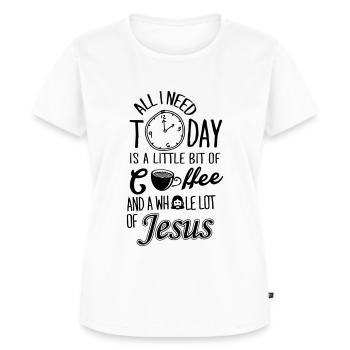 All I need: coffee and Jesus - Frauen Premium Bio T-Shirt - Weiß - Vorne - AI Model Female 172 dark (172cm)