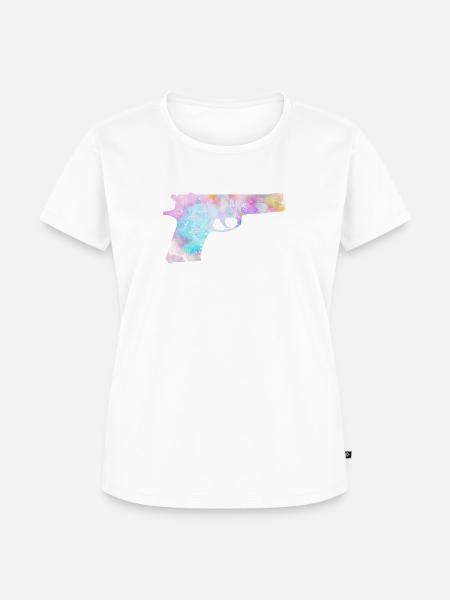 Bunte Waffe Pistole - Frauen Premium Bio T-Shirt -