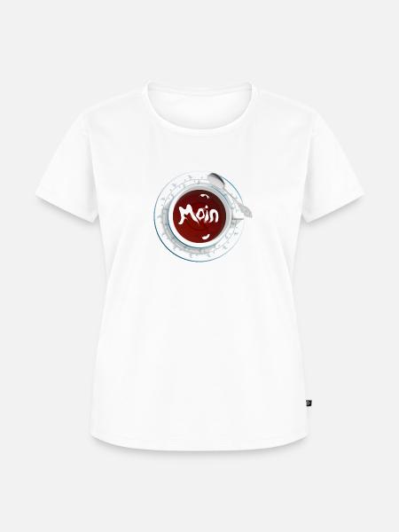Moin Teetasse - Frauen Premium Bio T-Shirt - Weiß