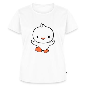 Duck running fast wants to fly cute flutter - Women's Premium Organic T-shirt - white - Front - AI Model Female 172 dark (172cm)