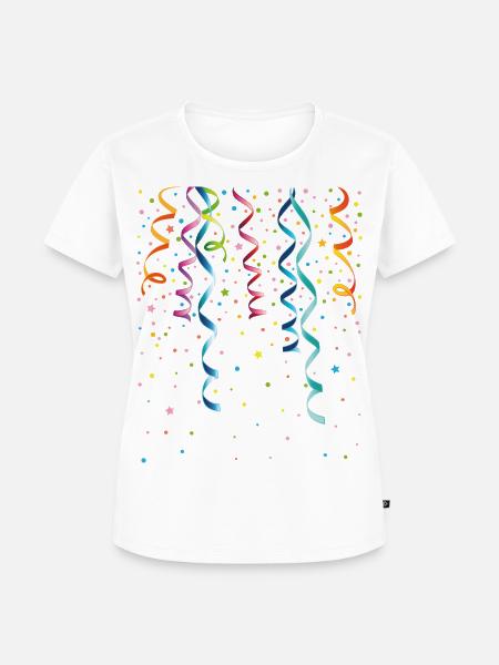 Silvester. Bunte Luftschlangen mit Konfetti. - Frauen Premium Bio T-Shirt - Weiß