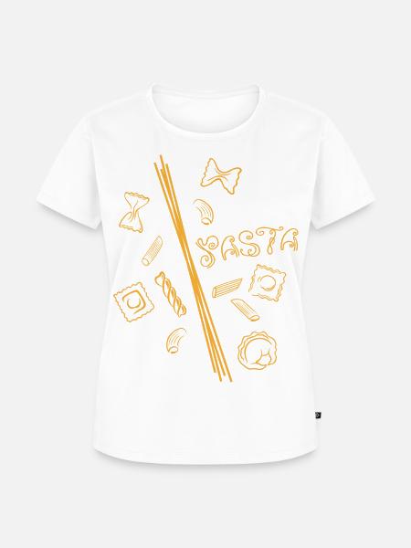 Pasta-Design mit Spaghetti & Nudelformen - Frauen Premium Bio T-Shirt - Weiß