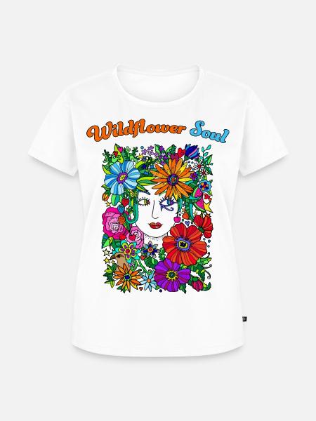 Wildflower Soul Groovy 70s Hippie - Frauen Premium Bio T-Shirt - Weiß