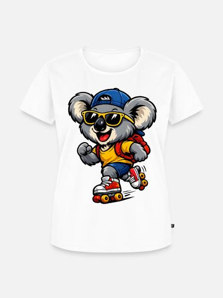 Koala mit Rollschuhen – Süßes Freizeitmotiv - Frauen Premium Bio T-Shirt - Weiß