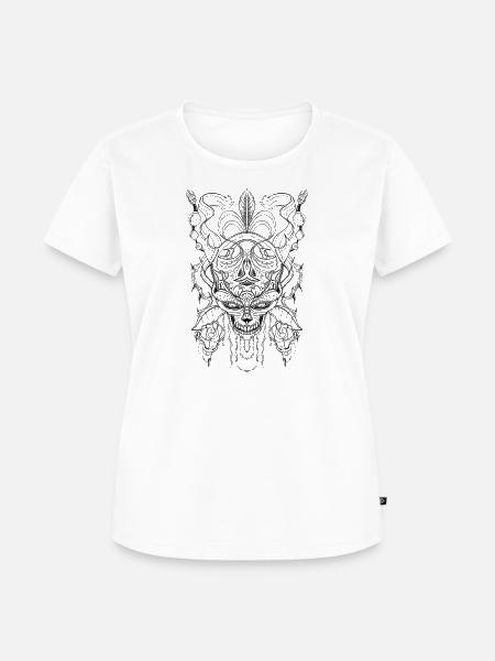 Totenkopf - Frauen Premium Bio T-Shirt - Weiß