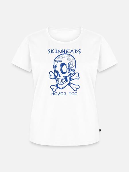 Skinheads never die - Frauen Premium Bio T-Shirt - Weiß