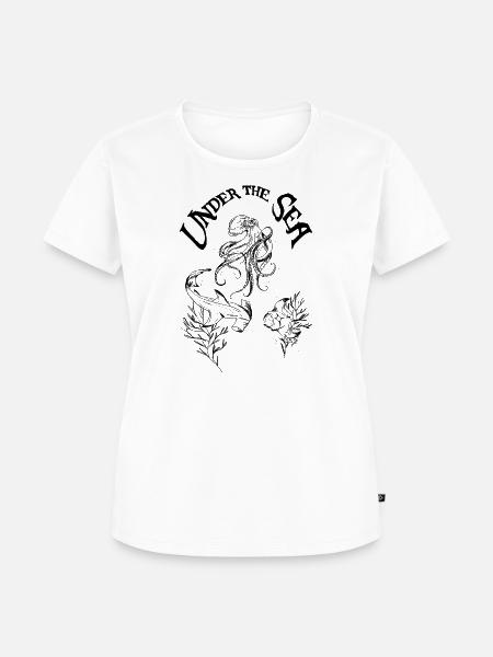 Unter dem Meer Linienkunst - Frauen Premium Bio T-Shirt - Weiß