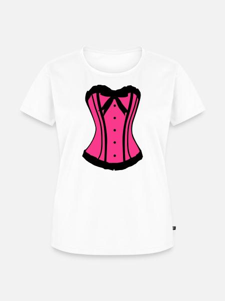 Pinker Korsett Noir-Kontrast - Frauen Premium Bio T-Shirt - Weiß