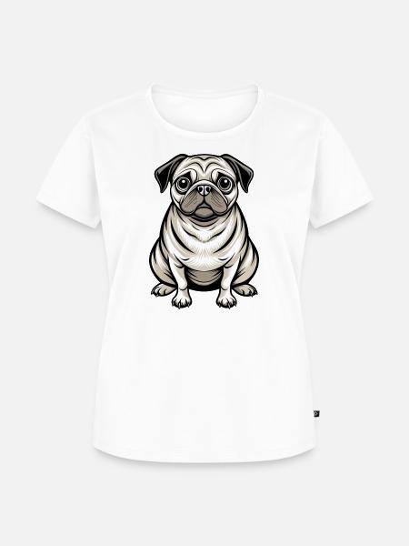 Mopshund-Sitten - Frauen Premium Bio T-Shirt - Weiß