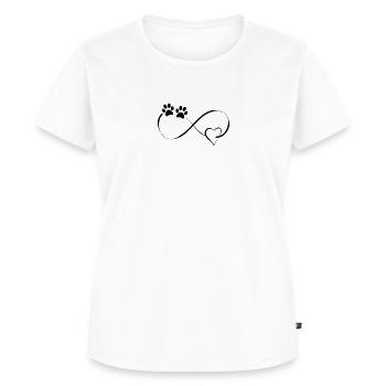 Hundeliebe unendlich Symbol Pfoten Herz Hunde - Frauen Premium Bio T-Shirt - Weiß - Vorne - AI Model Female 172 dark (172cm)