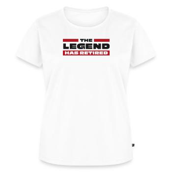 The Legend has retired - Frauen Premium Bio T-Shirt - Weiß - Vorne - AI Model Female 172 dark (172cm)
