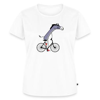 Bicycle donkey - Premium økologisk T-shirt til kvinder - hvid - Foran - AI Model Female 172 dark (172cm)