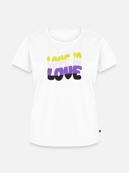Love is Love – Nonbinary & Proud - Frauen Premium Bio T-Shirt - Weiß