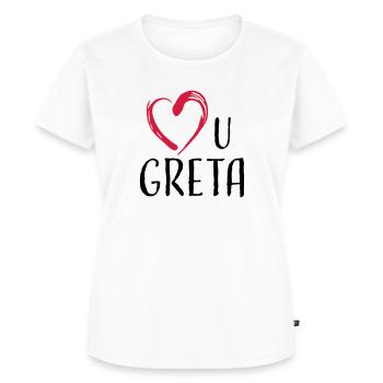 love u greta - Women's Premium Organic T-shirt - white - Front - AI Model Female 172 dark (172cm)
