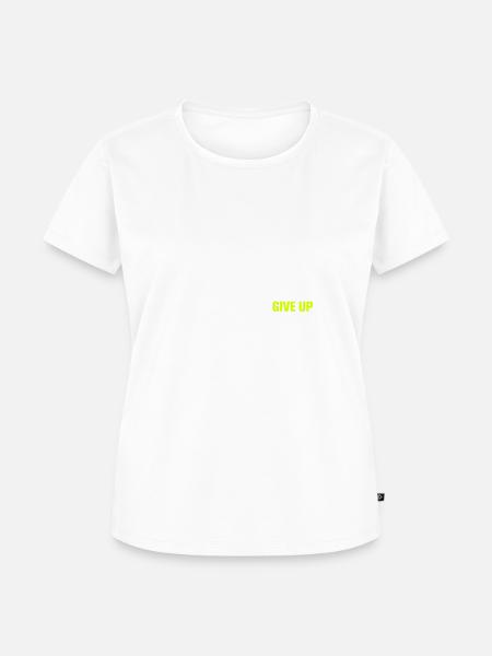 NEVER GIVE UP - Frauen Premium Bio T-Shirt - Weiß