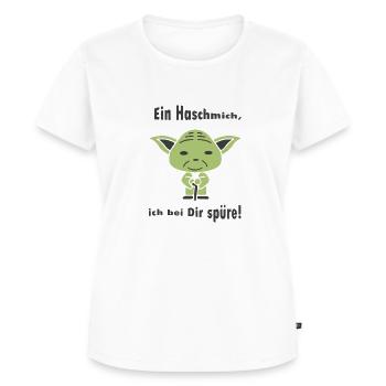 Joda aus Krieg der Sterne als Geschenk mit Spruch - Frauen Premium Bio T-Shirt - Weiß - Vorne - AI Model Female 172 dark (172cm)