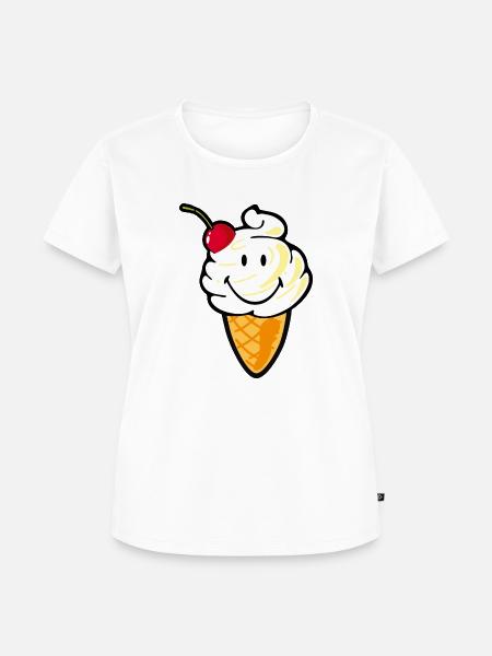 Smiley Ice Cream - Frauen Premium Bio T-Shirt - Weiß