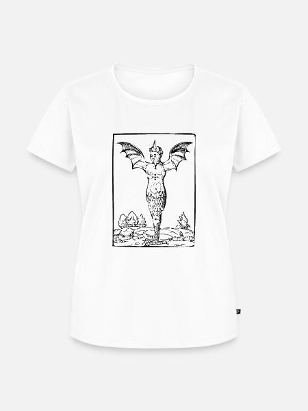 Geflügelter Alchemistischer Dämon - Frauen Premium Bio T-Shirt - Weiß