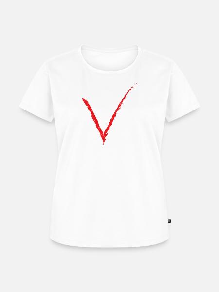 V - Frauen Premium Bio T-Shirt - Weiß
