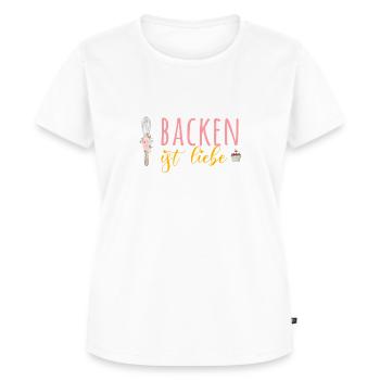 Backen ist Liebe! - Frauen Premium Bio T-Shirt - Weiß - Vorne - AI Model Female 172 dark (172cm)