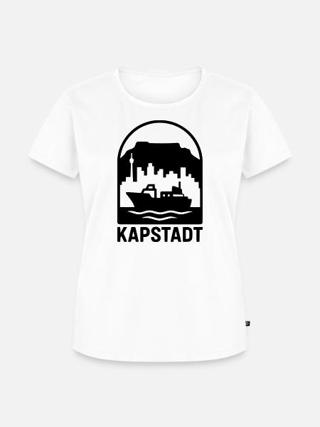 kapstadt silhouette tafelberg - Frauen Premium Bio T-Shirt - Weiß