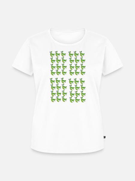 Grünes Erbsenschoten Muster - Frauen Premium Bio T-Shirt - Weiß
