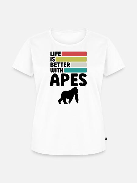 Affen Spruch Retro - Frauen Premium Bio T-Shirt - Weiß