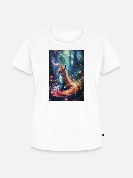 Magischer Fuchs im Hellen Wald - Frauen Premium Bio T-Shirt - Weiß