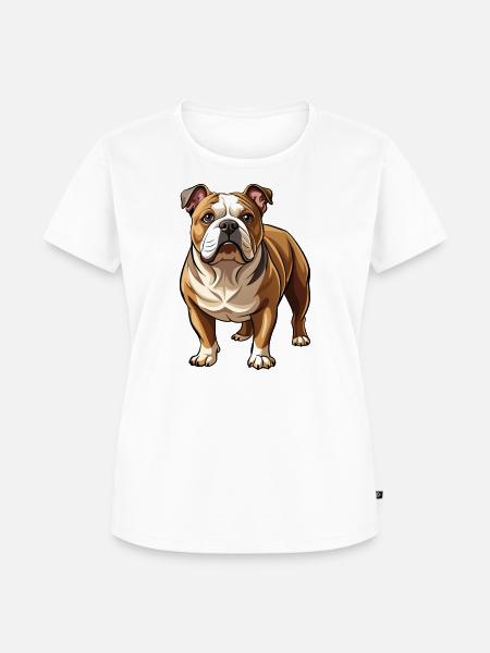 Bulldog-Hund-Stand - Frauen Premium Bio T-Shirt - Weiß