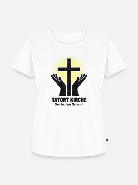 KIRCHE, DER HEILIGE SCHEIN! - Frauen Premium Bio T-Shirt - Weiß
