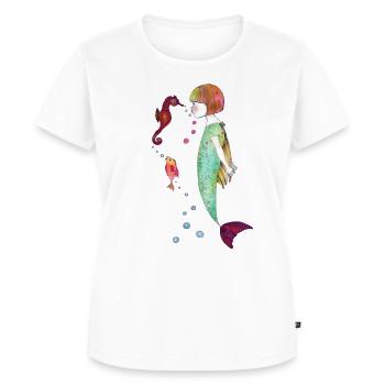 Wave Deep Kisses - Frauen Premium Bio T-Shirt - Weiß - Vorne - AI Model Female 172 dark (172cm)